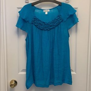 Dress barn turquoise rayon blouse 2x